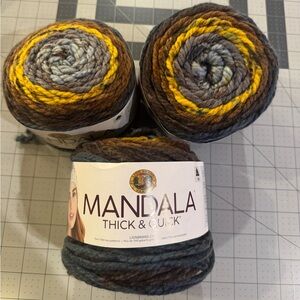 Lionbrand Mandala Thick and Quick yarn - 3 cakes